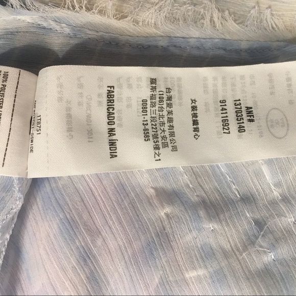 Blue Beaded Abercrombie & Fitch Sheer Top - Picture 5 of 8